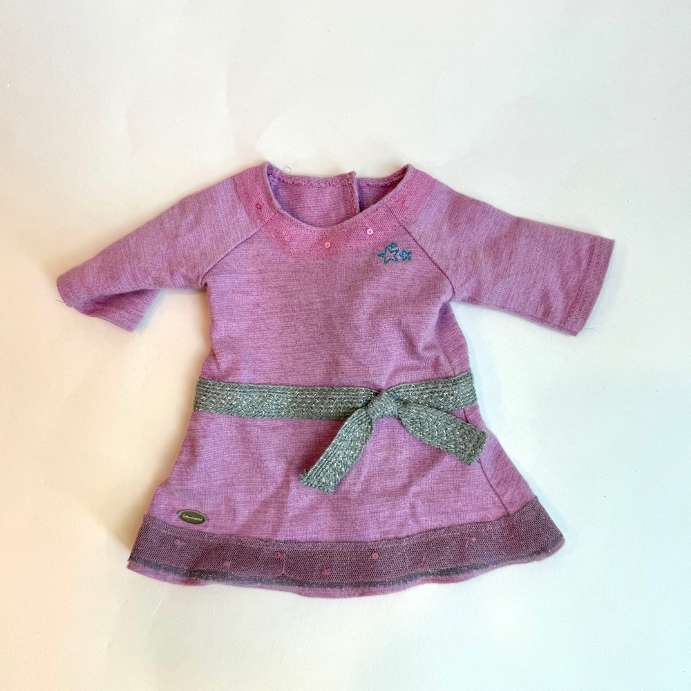 American Girl Knit Dress with Gray Belt
